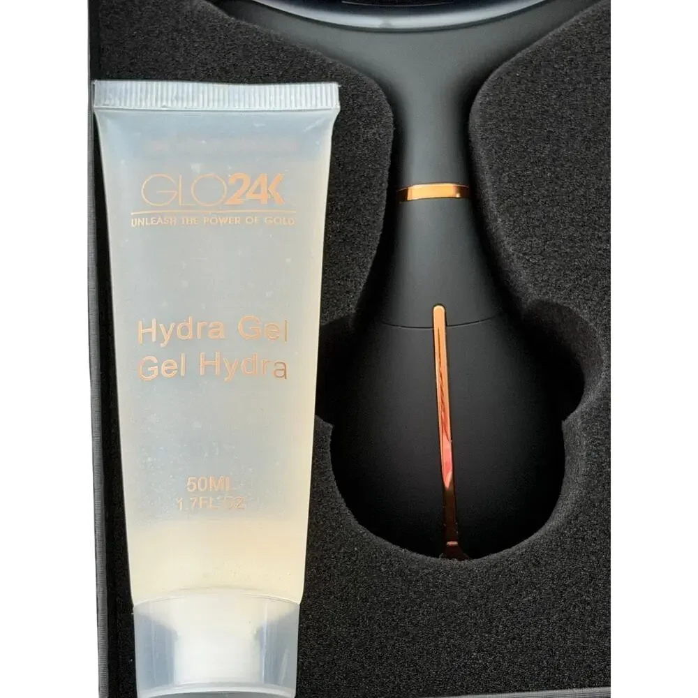 GLO24K Neck&Face Massager+ w/ Temperature Control Light Heating Vibration LED 1A